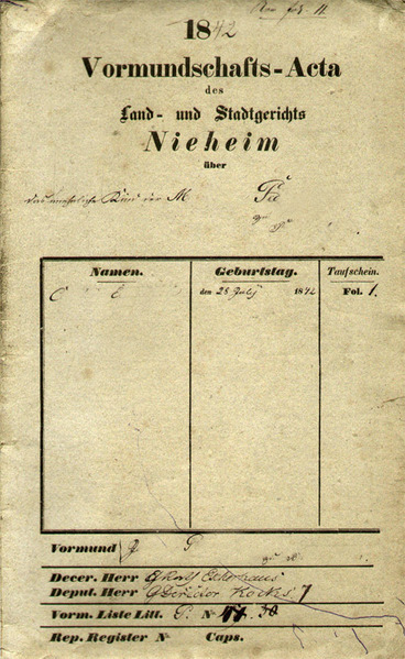 Vormundschaftsakten aus dem Jahre 1842